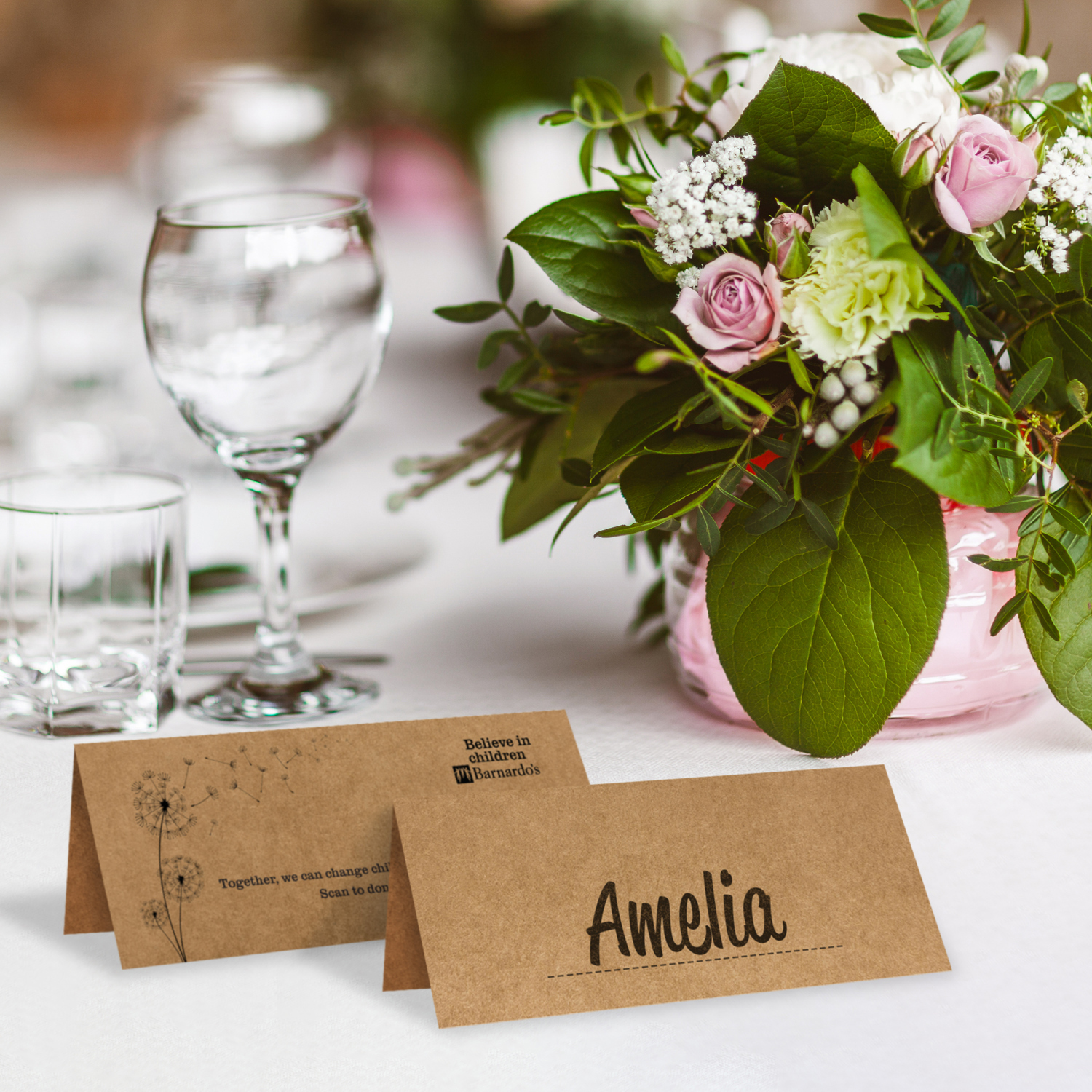 Barnardos Wedding Kraft Paper Name Cards Barnardo's Online Charity Shop